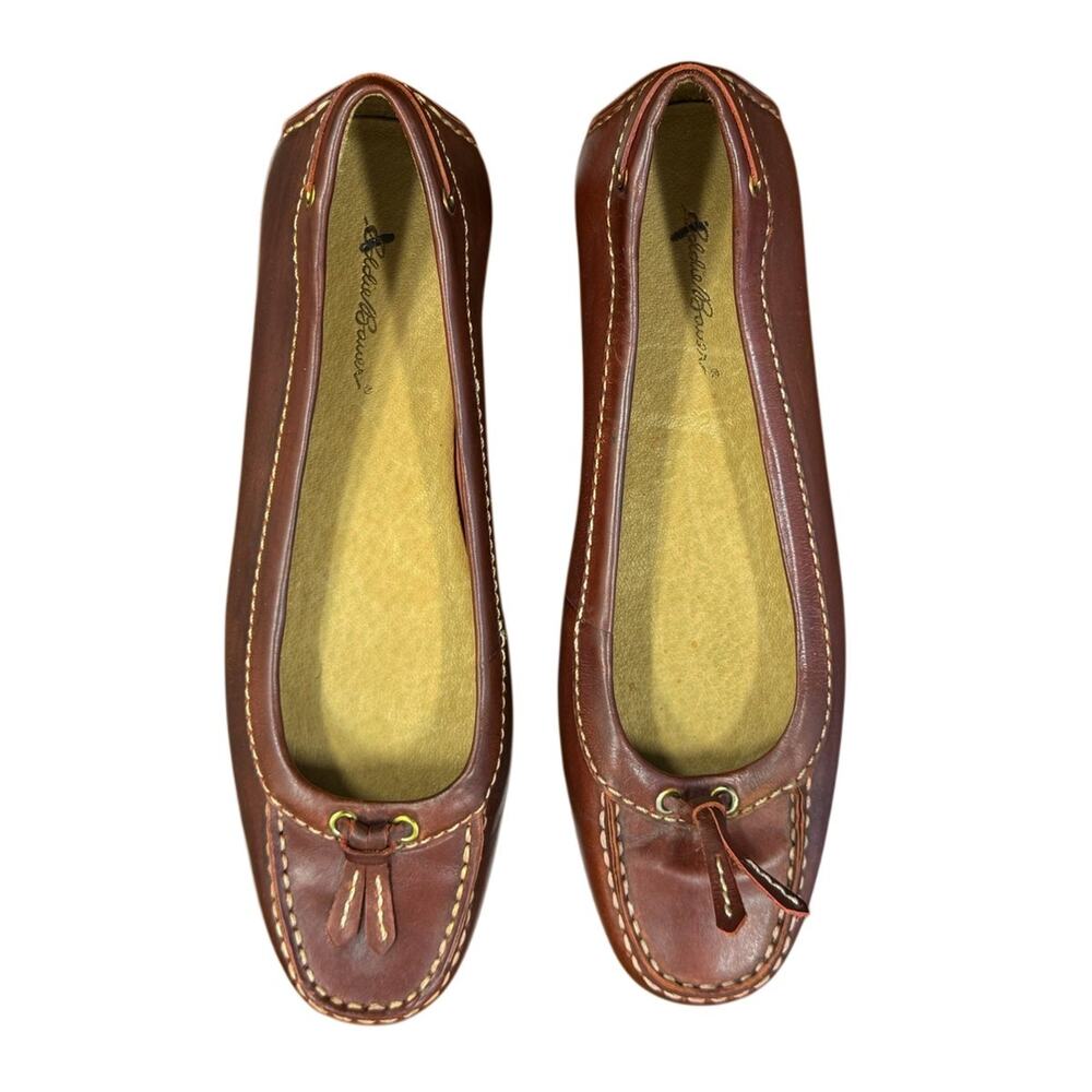 Eddie Bauer Leather Tassel Moccasin Driving Flat Brown